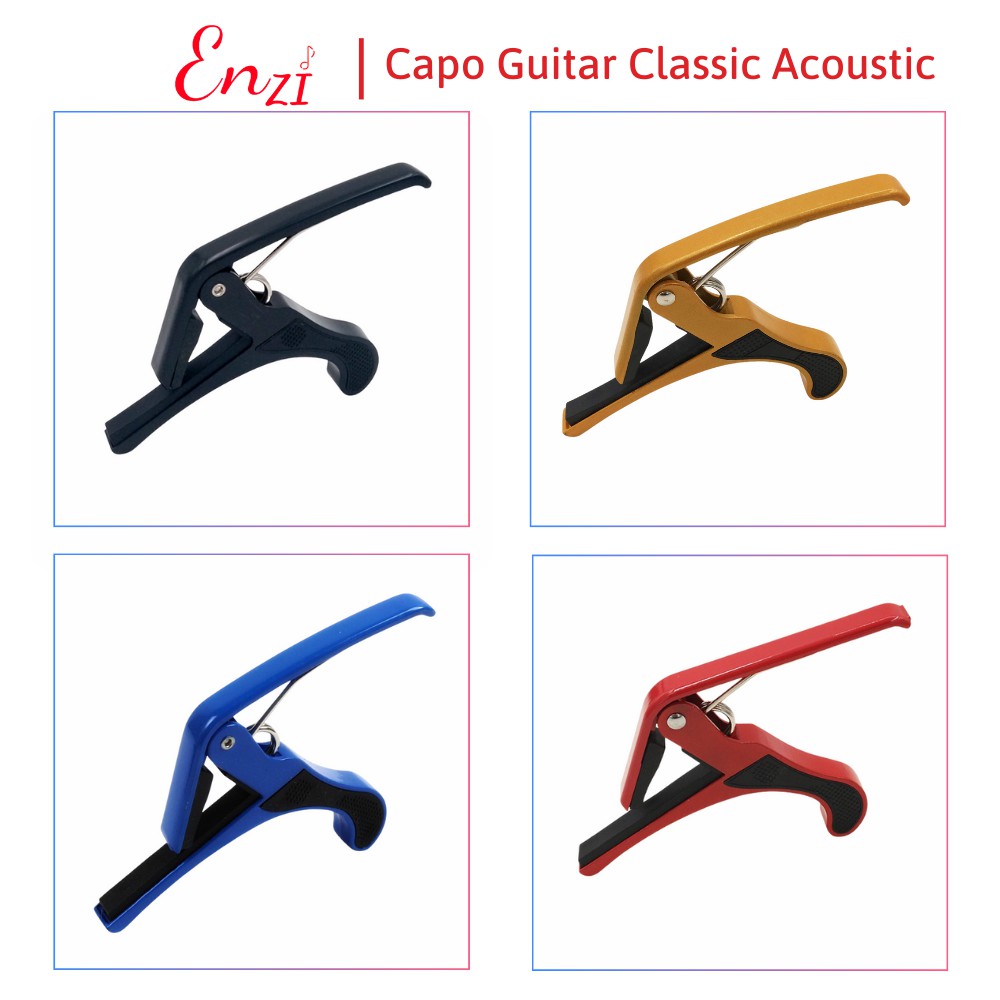 Capo kẹp đàn guitar classic acoustic Enzi màu Xanh giúp lên tông hạ tông hợp kim bền đẹp dùng cho mọi loại đàn ghita