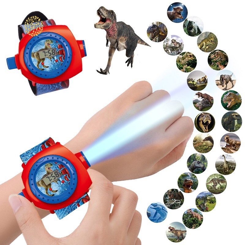 Đồng hồ đeo tay bằng nhựa có đèn chiếu hình khủng long 3D độc đáo cho bé #24