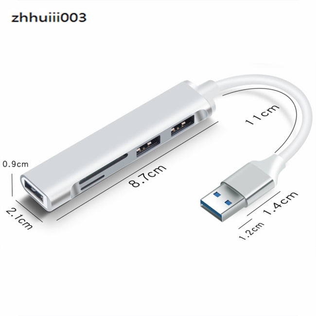 Bộ Chia Cổng Usb 3.0 Type c 5 Trong 1 Bằng Hợp Kim Nhôm Cho Máy Tính