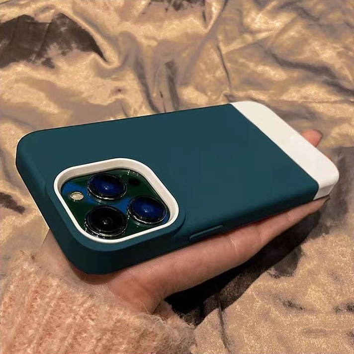 Ốp Điện Thoại Silicon Kết Hợp Màu Trắng Và Xanh Lá Dành Cho IPhone 12 13 11 Pro Max X Xs Max Xr 7 8 Plus
