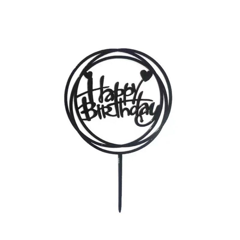 Set 10 thẻ mica tráng gương trang trí bánh, phụ kiện cắm bánh