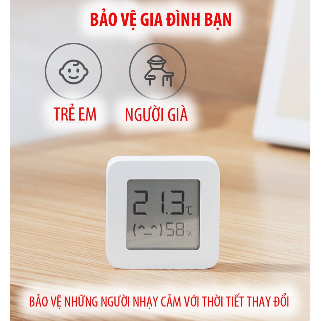 Nhiệt ẩm kế thông minh Xiaomi Mijia thế hệ 2 (gen2), kết nối bluetooth-Bảo hành 12 tháng