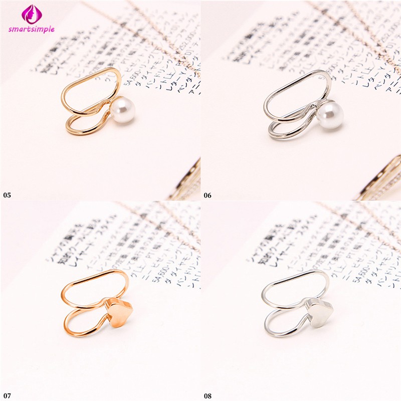 Khuyên Kẹp Vành Tai Đính Đá Và Ngọc Trai Giả Thời Trang Cho Nữ