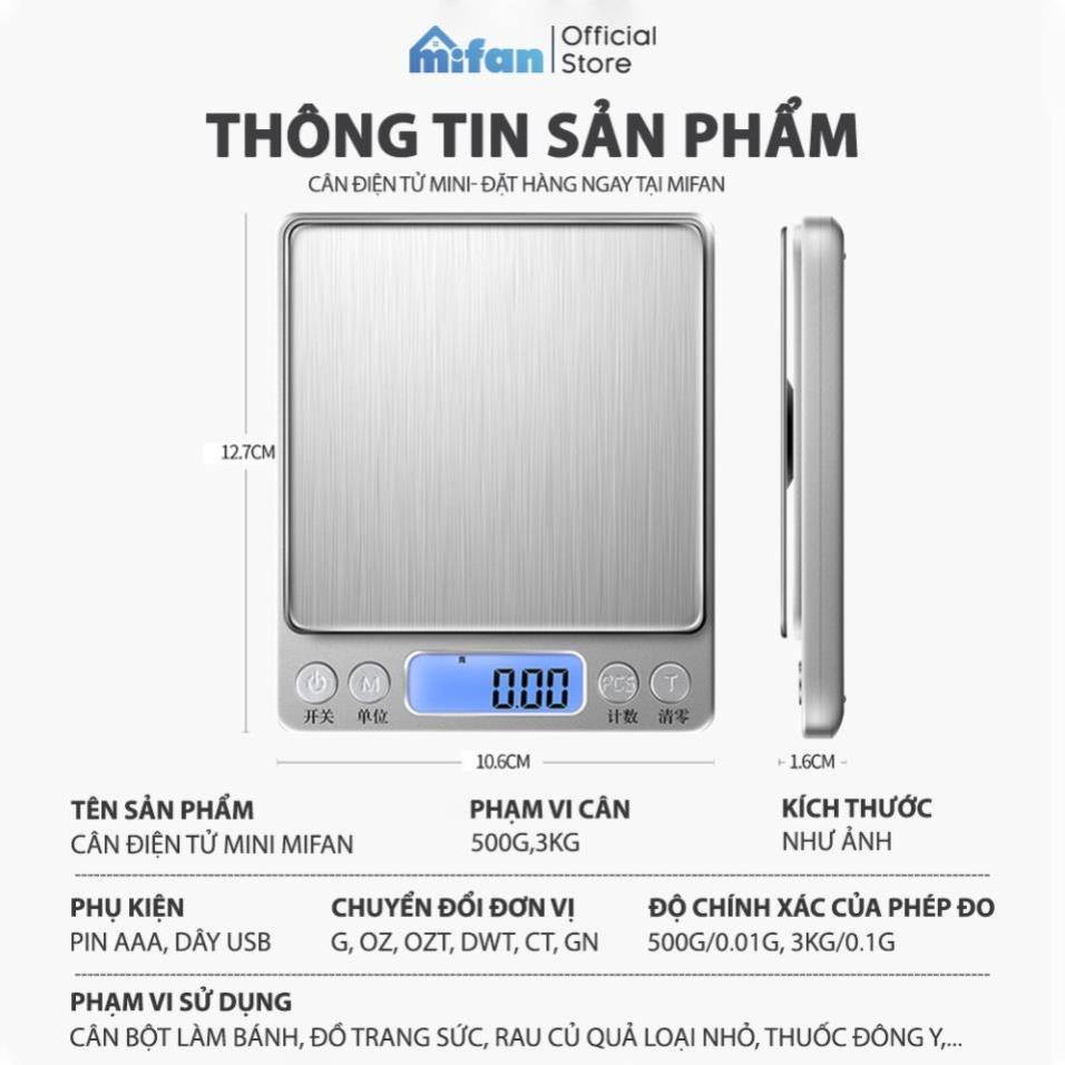 Cân Điện Tử Nhà Bếp - Cân Tiểu Ly Nhà Bếp - Nhỏ Gọn, Đo Trọng Lượng Thực Phẩm Chính Xác 0.01/3Kg - Tặng 2 Đĩa - DUHALI