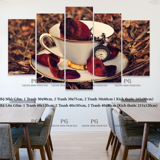 Tranh Laminate Treo Quán Cafe , Phòng Khách Sang Trọng - Khung Hình Phạm Gia PGLMN48