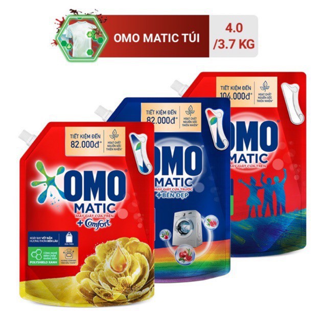 [Siêu giảm giá]  -  Nước Giặt OMO Matic Túi 4kg / 3.7kg