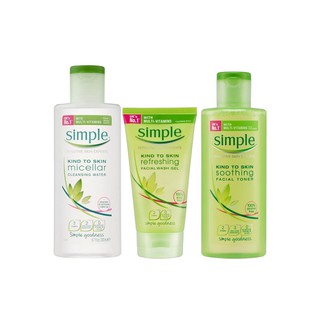 COMBO LÀM SẠCH SIMPLE TẨY TRANG + SỮA RỬA MẶT + NƯỚC HOA HỒNG