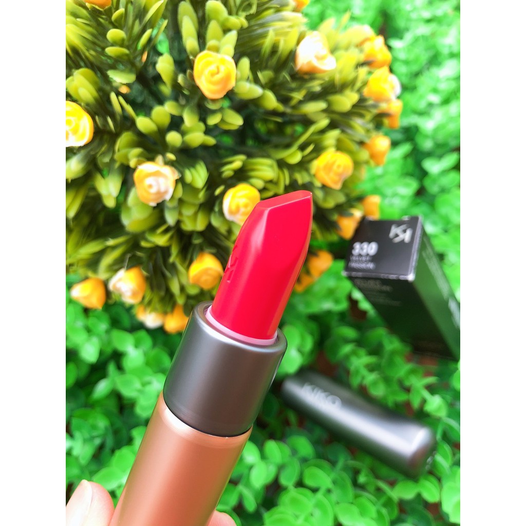 Son Kiko Velvet Passion Matte Coral màu cam san hô 330/ mỹ phẩm chính hãng nhập tại Pháp dịp sale/ quà tặng ý nghĩa