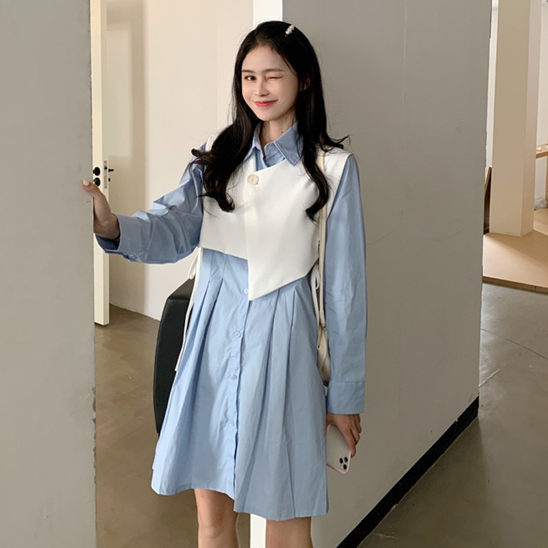 đầm sơ mi Ullzang (sẵn)