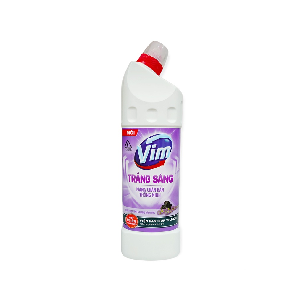 Gel Tẩy Bồn Cầu Vim Trắng Sáng Hương Chanh Sả, Than Hoạt Tính Chai 880ml