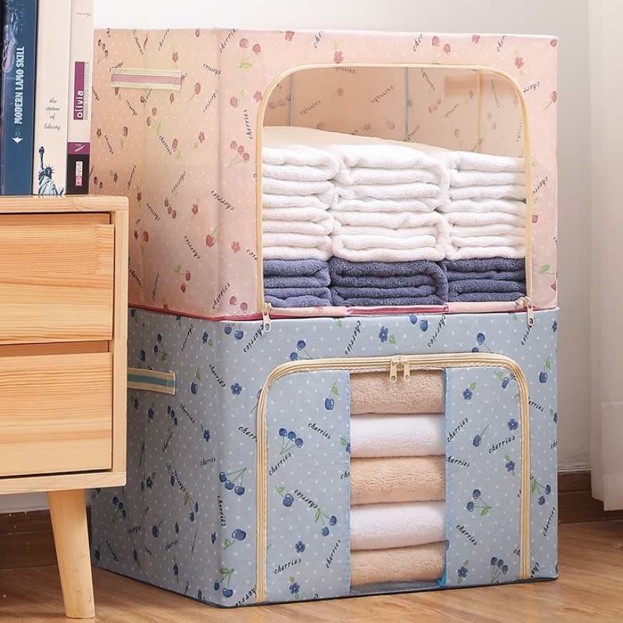 Hộp vải có khung chắc chắn kích thước lớn đựng đồ chăn màn,quần áo,đồ chơi đa năng chống bụi bẩn ẩm mốc dieuverygood