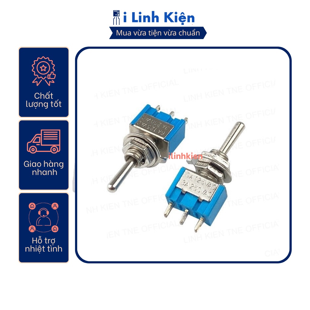 Công tắc gạt MTS-102 3A 250V xanh 3 chân 2 chế độ ON-ON