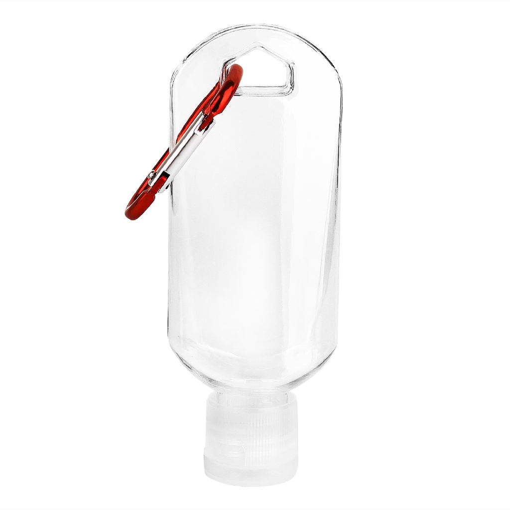 30/50ml Portable Reusable Empty Sanitizer Hook Bottles/ Mini Transparent Keychain Spray Bottle/ Leakproof Plastic Travel Bottling