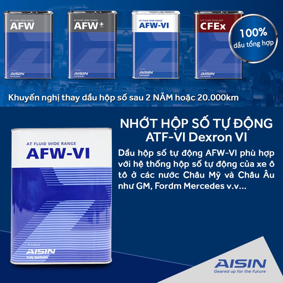 Nhớt Hộp Số Tự Động AISIN ATFDVI4S AFW-VI Dexron VI 4L - Nhập Khẩu Chính Hãng