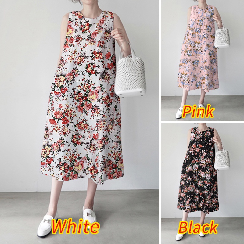 Đầm không tay Zanzea họa tiết hoa vintage thời trang quyến rũ
