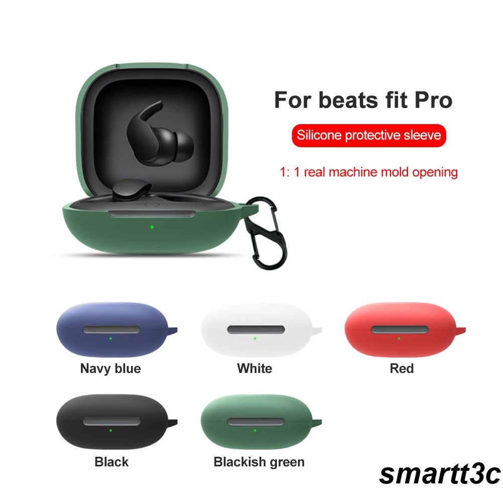 Vỏ bảo vệ hộp sạc tai nghe Bluetooth không dây Beats Fit Pro bằng cao su có móc