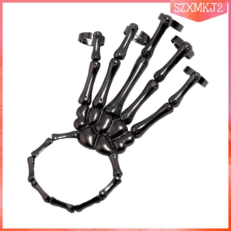 Vòng Đeo Tay Hình Bộ Xương Kèm Nhẫn Co Giãn szxmkj2