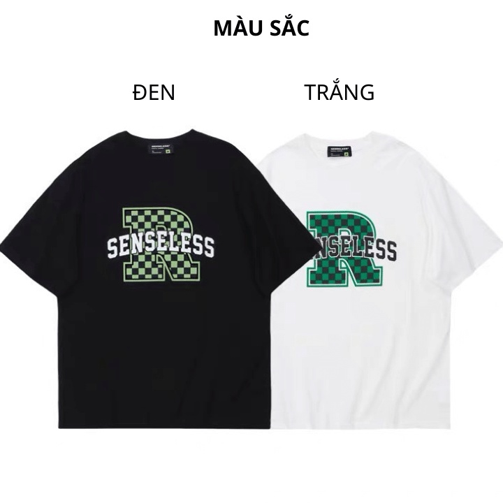 Áo thun form rộng in hình chữ R caro/Áo phông unisex tay lỡ oversize chất thun cotton phong cách ulzzang RÔ STORE AT72 | BigBuy360 - bigbuy360.vn