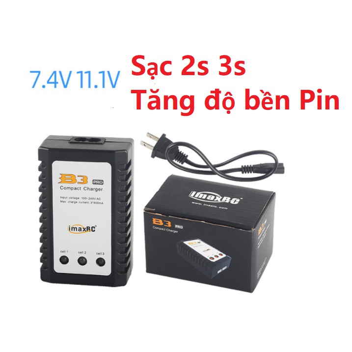Sạc Pin B3 Mini Pro Tự Ngắt 7.4v 800Ma 11.1v 2s 3s Máy bay Flycam Xe điều khiển từ xa Chất Lượng Rẻ