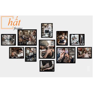 Bộ Khung Treo Tường Trang Trí Tiệm Cắt Tóc Nam Cực Đẹp | Kèm Ảnh Và Tặng Kèm đinh treo tranh và sơ đồ treo tranh