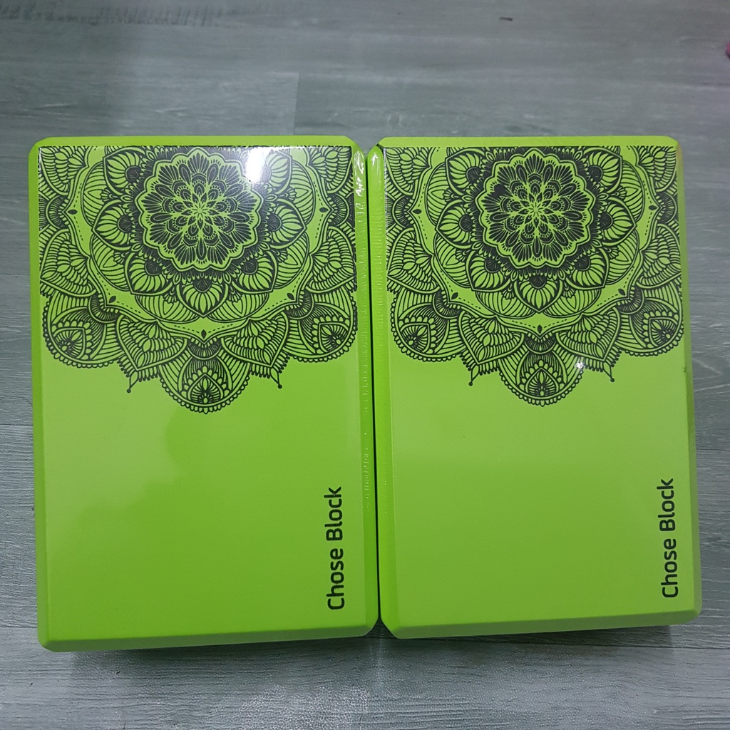 Gạch tập Yoga cao cấp EVA 220g, block tập yoga hoa văn mới