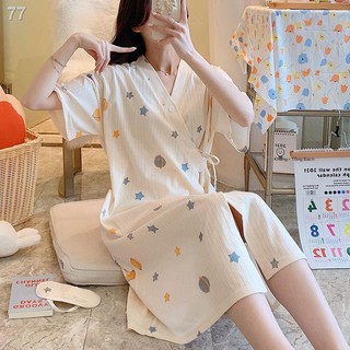 váy ngủ nữ mùa hè mỏng áo choàng tắm kimono Nhật Bản ngọt ngào Đồ ngủ ren Nhật Bản đáng yêu Váy ngủ nữ dài qua đầu gốiX