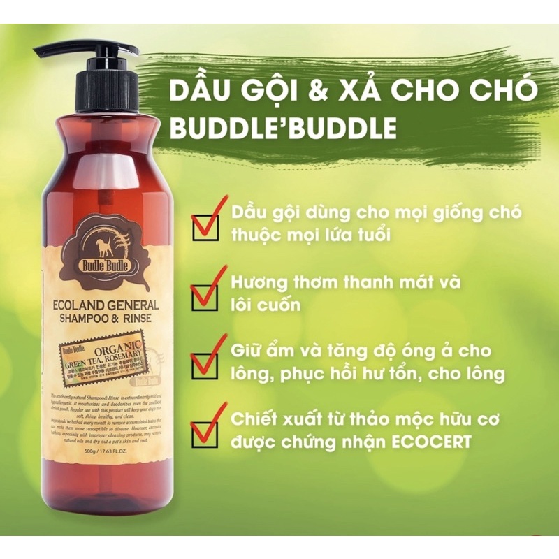 DẦU GỘI VÀ XẢ CHO CHÓ BUDLE'BUDLE