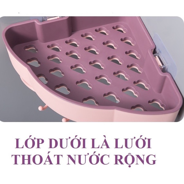 Kệ góc tam giác để đồ dán tường nhà tắm nhà bếp đa năng