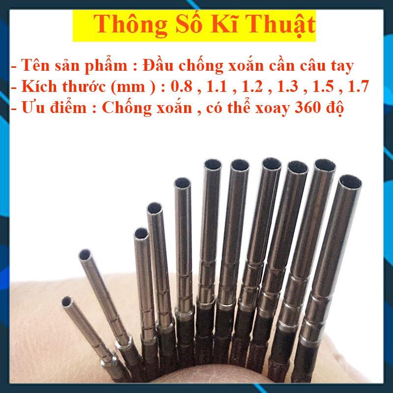 [Chất Lượng] Đầu chống xoắn xoay 360 độ dùng cho ngọn cần câu tay