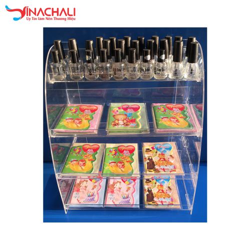 Kệ Để Tài Liệu, Đồ Dùng Văn Phòng Phẩm, Kệ Trưng Bày 4 Tầng Mica Trong Suốt
