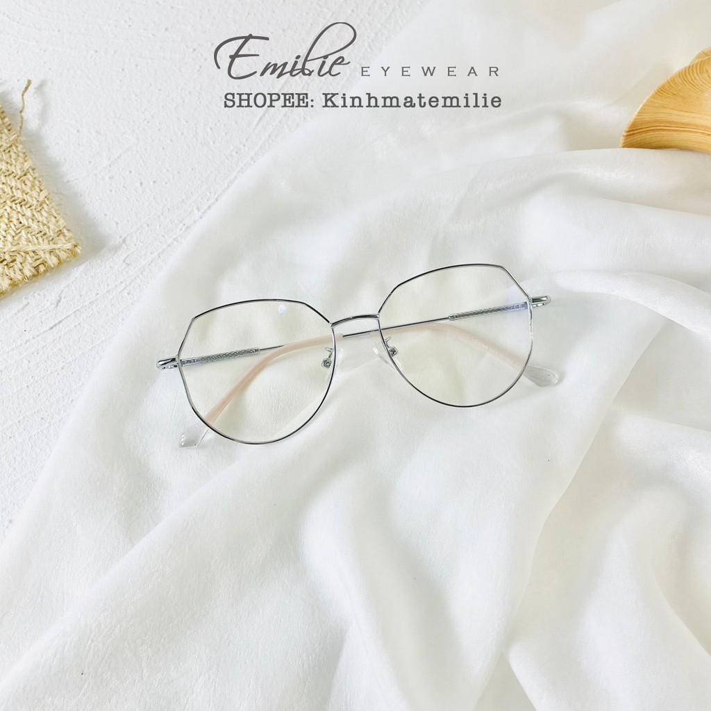 Kính gọng mảnh mắt mèo nữ Emilie eyewear chất liệu kim loại phụ kiện thời trang 2668