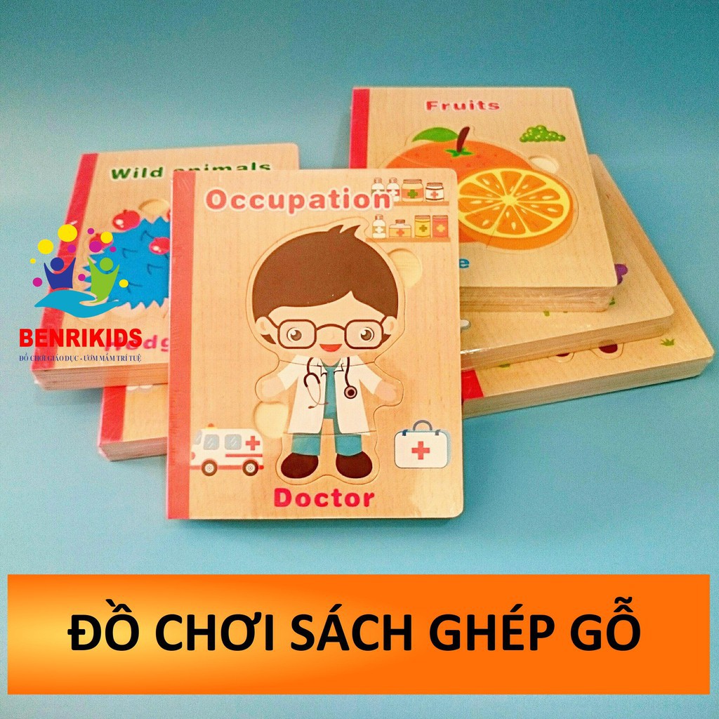 Sách Ghép Gỗ 6 Hình Nhiều Chủ Đề Cho Bé