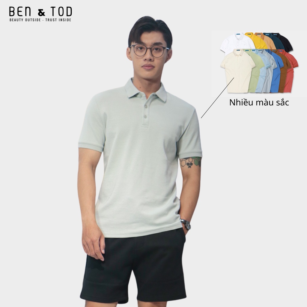Áo polo nam BEN &amp; TOD 20888 vải thun cotton 100%, nam tính, chỉnh chu, sang trọng, thanh lịch