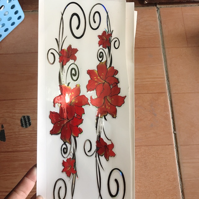 Hoa dán trang trí xe, phòng,tủ lạnh...