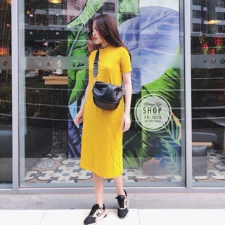 Váy maxi cotton vàng - đen