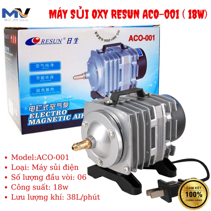 Máy Sủi Oxy Hồ Cá RESUN ACO-001 ( 18W) | CỬA HÀNG CÁ CẢNH VÀ THIẾT BỊ LỌC NƯỚC HỒ CÁ MỘC VINH AQUA