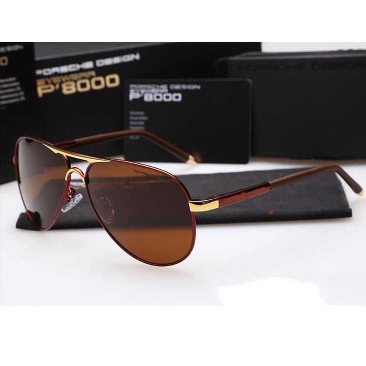 Kính porache nâu đỏ tặng kính xuyên đêm