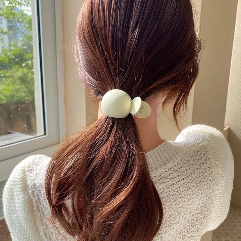 Kẹp Tóc Đuôi Ngựa Tròn Nhám Không Trượt Dễ Phối Đồ Phong Cách Hàn Quốc Đơn Giản Thanh Lịch Cho Nữ