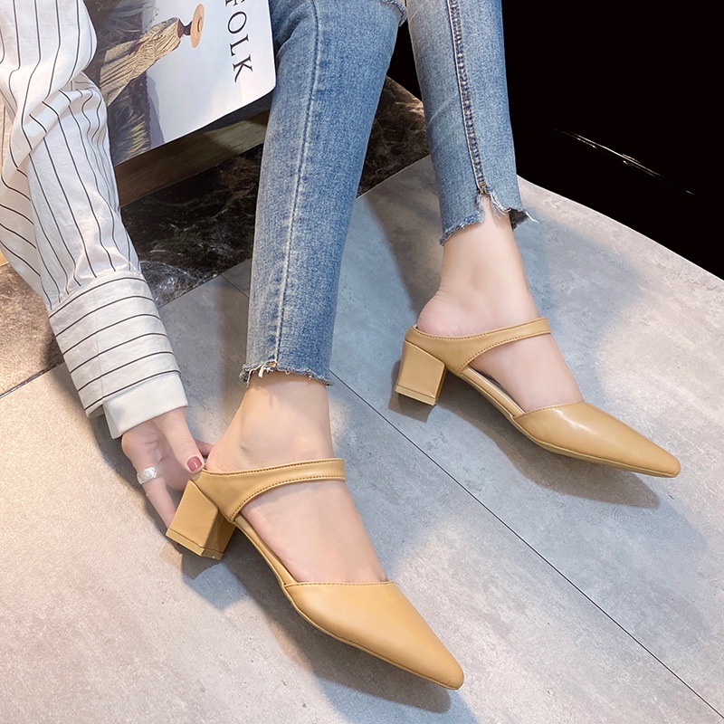 Dép Cao Gót Mũi Nhọn Size Lớn Thời Trang Dành Cho Nữ