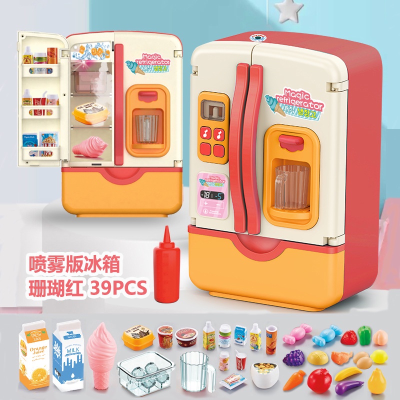 Tủ Lạnh Đồ Chơi Phun Nước Có Đèn Vui Nhộn Cho Bé