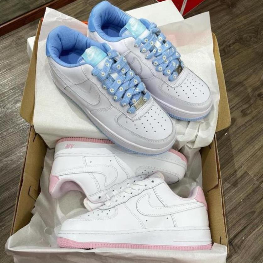 Giày AF1 Đế Trắng Hồng, Giày Sneaker AIR FORCE Trắng Xanh mẫu mới hàng cao cấp | BigBuy360 - bigbuy360.vn
