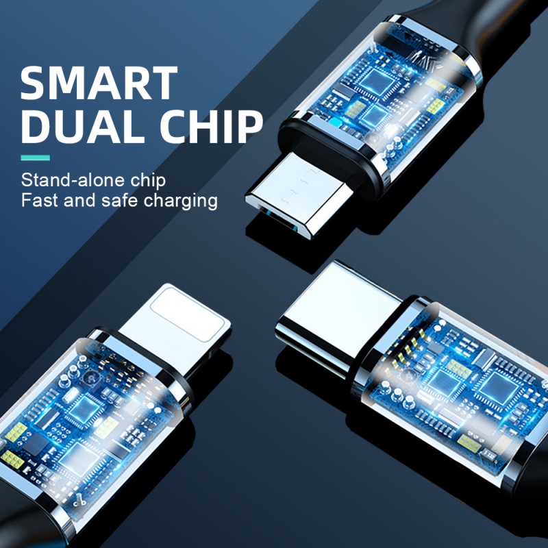 Dây cáp sạc nhanh GUUGEI 3 trong 1 micro usb type-c 2.4a 1.2m thích hợp cho i-Phone 12 Samsung