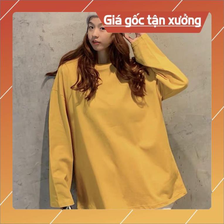 Áo Thun Trơn Tay Dài UNISEX Basic Long Tee 8 màu chất da cá form thụng nam nữ