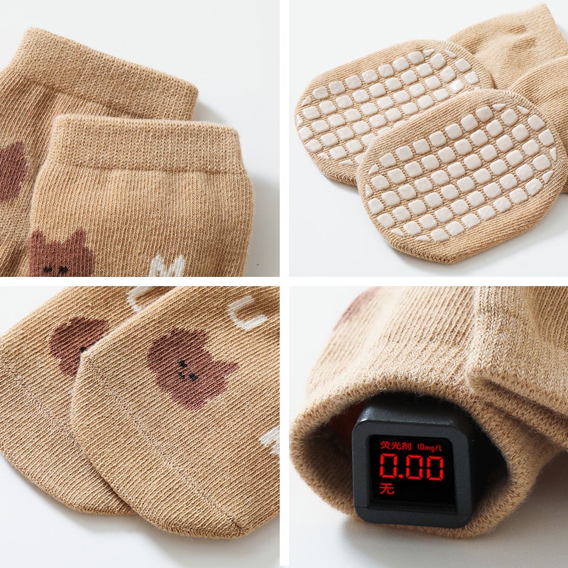 Vớ Cotton Giữ Ấm Bắp Chân Chống Trượt Hình Gà Hoạt Hình Dễ Thương Cho Bé