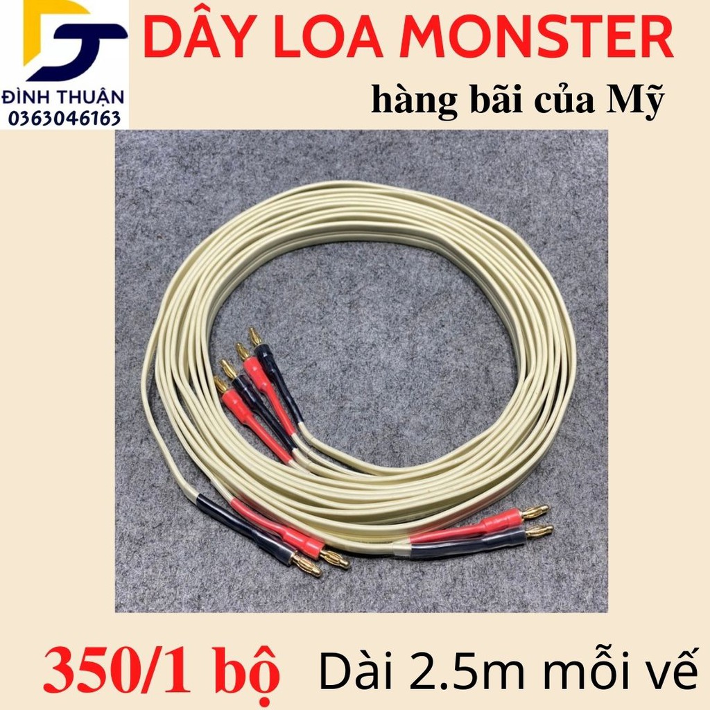 Dây loa Monster bãi MỸ, Dây loa bãi chuẩn đồng tơ siêu mịn dây siêu mềm cho âm thanh cực tốt trong tầm giá