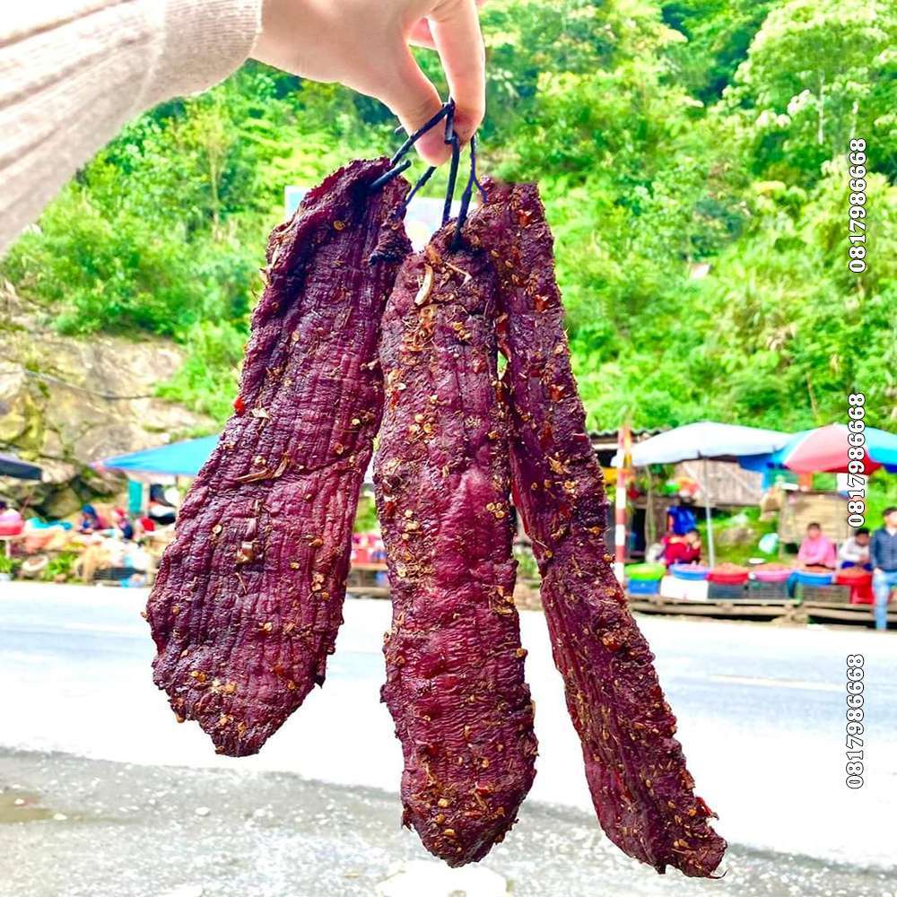 Thịt Heo Gác Bếp Rừng Tây Bắc (CHUẨN VỊ) Khô Thịt Lợn Sấy Bao Thơm Ngon Kèm Chấm Chéo