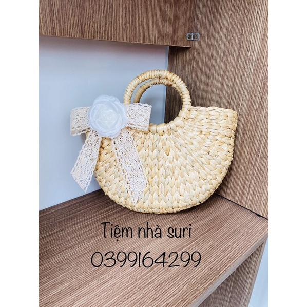 Kho bán sỉ bán lẻ mẫu túi bán nguyệt hoa trà mix nơ loại đẹp