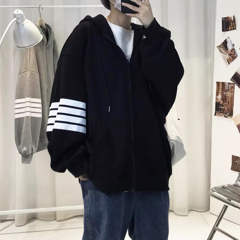 ÁO KHOÁC THUN 4 SỌC NAM NỮ PHONG CÁCH TEEN