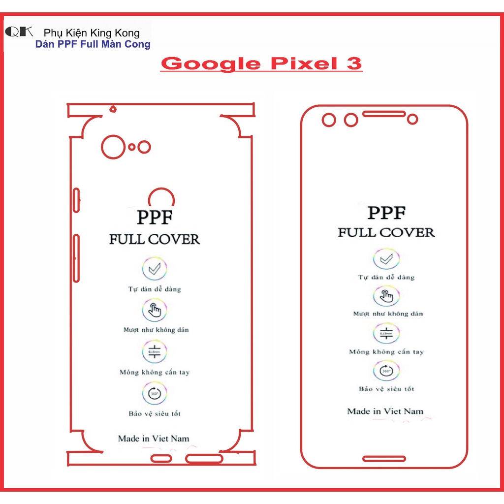 Dán PPF bảo vệ màn hình Google Pixel 3 - 3XL / Pixel 3A - 3A XL Full màn mặt trước – sau