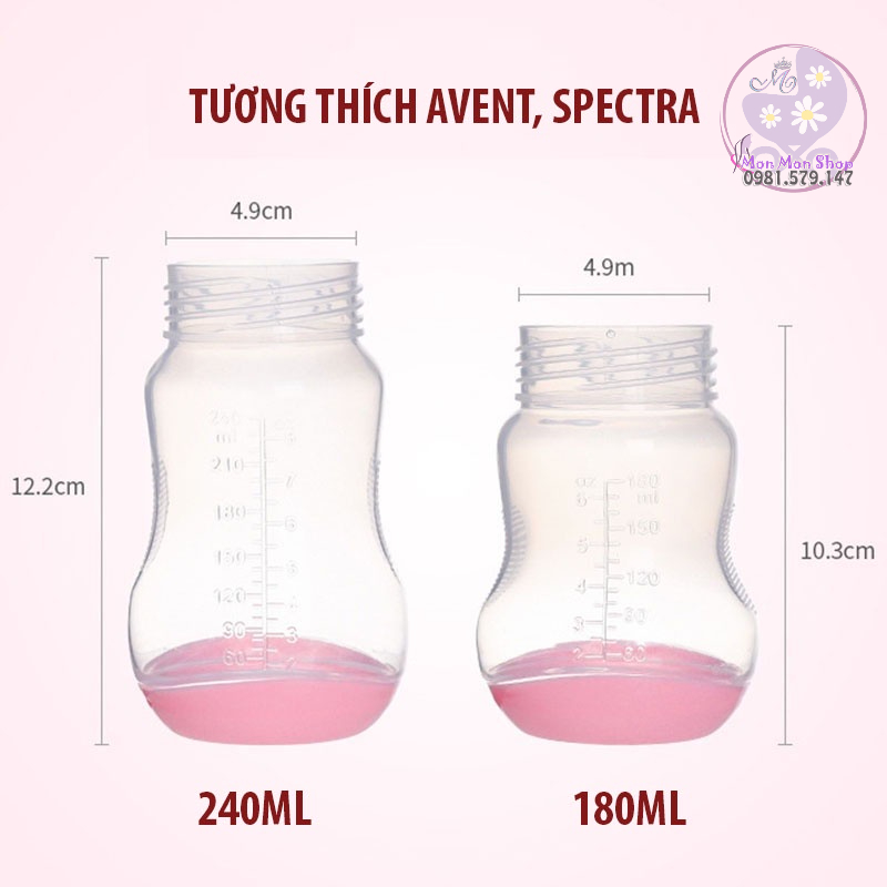 Bình sữa cổ rộng cảm ứng nhiệt báo nóng Yanling 240ml có tay cầm và ống hút chống sặc, nhựa PP